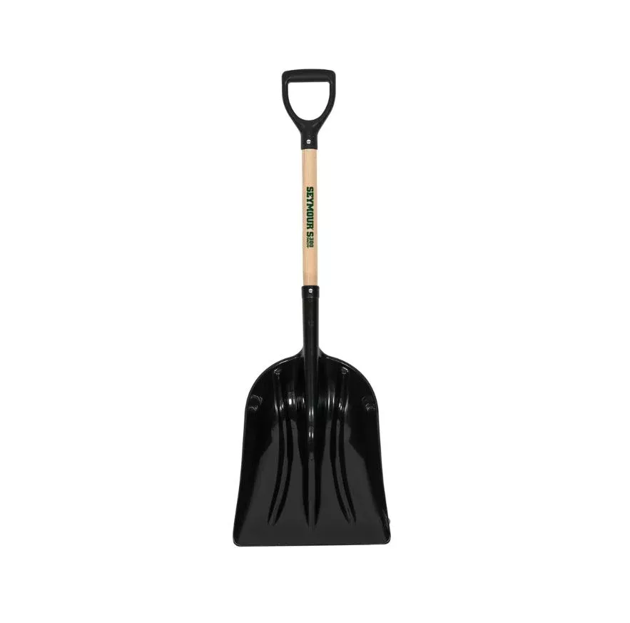 12-poly-grain-snow-scoop-14-25-x17-75-head-29-hardwood-handle-poly-d-grip #12 Poly Grain/Snow Scoop, 14.25"x17.75" Head, 29" Hardwood Handle, Poly D-Grip