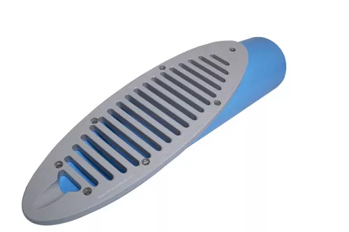 12-pvc-c900-cl200-mitered-drain-w-gray-hdpe-grate 12" PVC C900 CL200 Mitered Drain w/Gray HDPE Grate