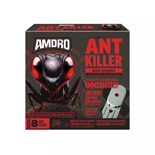 AMDRO Indoor/Outdoor Ant Killer Bait Stakes - 8 Stakes
