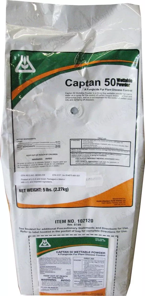 Captan 50W Fungicide (Wettable Powder) - 5 Lbs. (Discontinued)