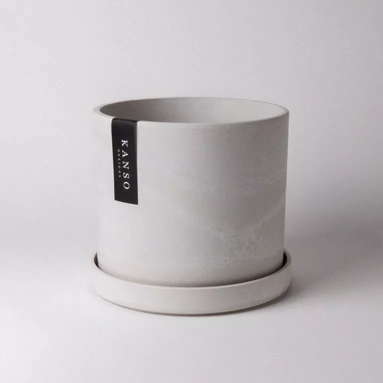 kanso-earth-tones-7-white-stone-signature-planters-saucer KANSO Earth Tones – 7″ | White Stone | Signature Planters & Saucer