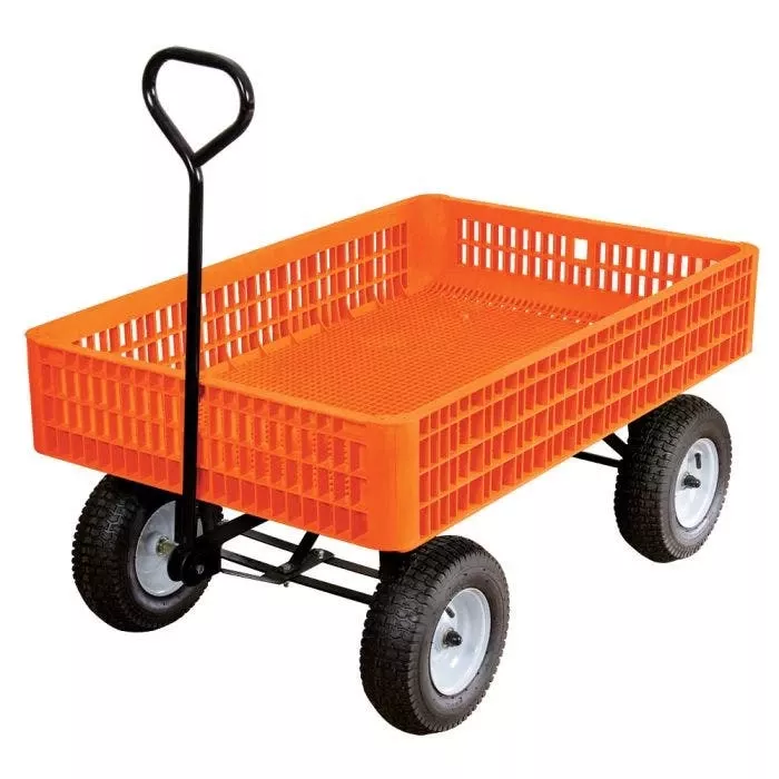 leonard-orange-utility-wagon-flat-free-tires Leonard Orange Utility Wagon, Flat-Free Tires