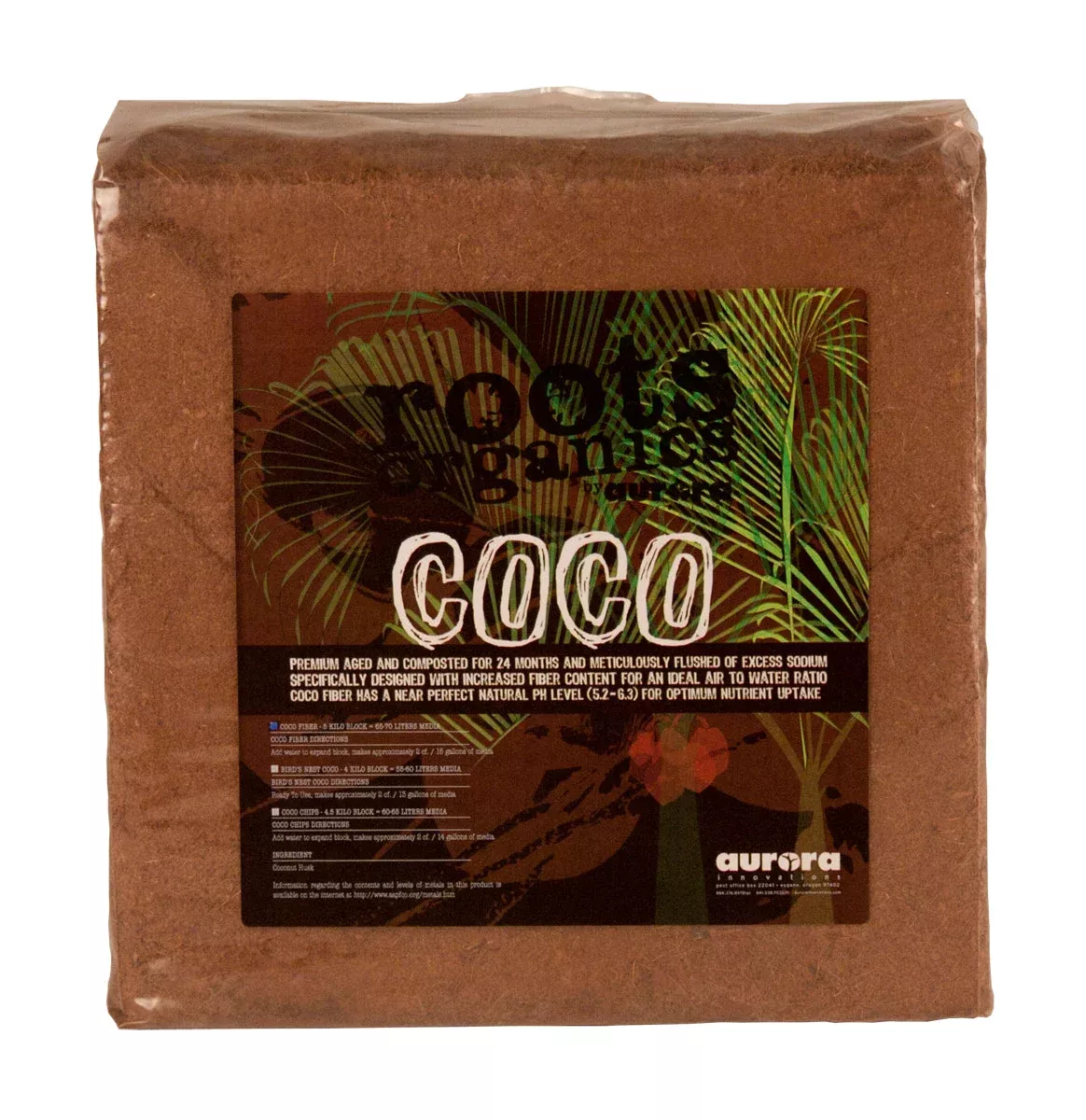 roots-organics-coco-fiber-12-x-12-compressed-block Roots Organics Coco Fiber, 12" x 12" Compressed Block