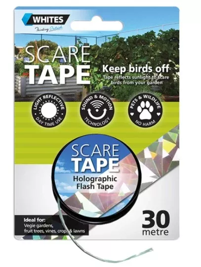 WHITES SCARE TAPE 19MM X 30M
