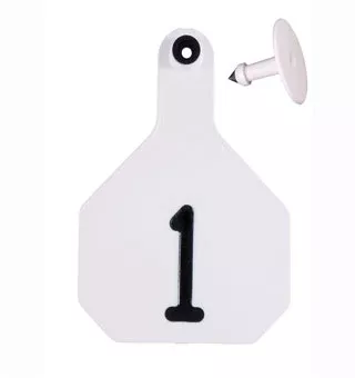 Y-Tex All American 2-Piece Combo Ear Tag Laser Large White 1-25